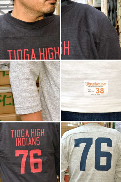 WARE HOUSE "4063 TIOGA HIGH" 3/4 Sleeve Football T-shirt "TIOGA HIGH"