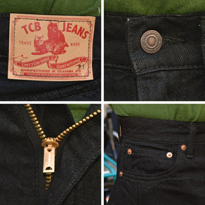 TCB jeans "505 BKBK" 12oz Black Denim 505 Type Jeans