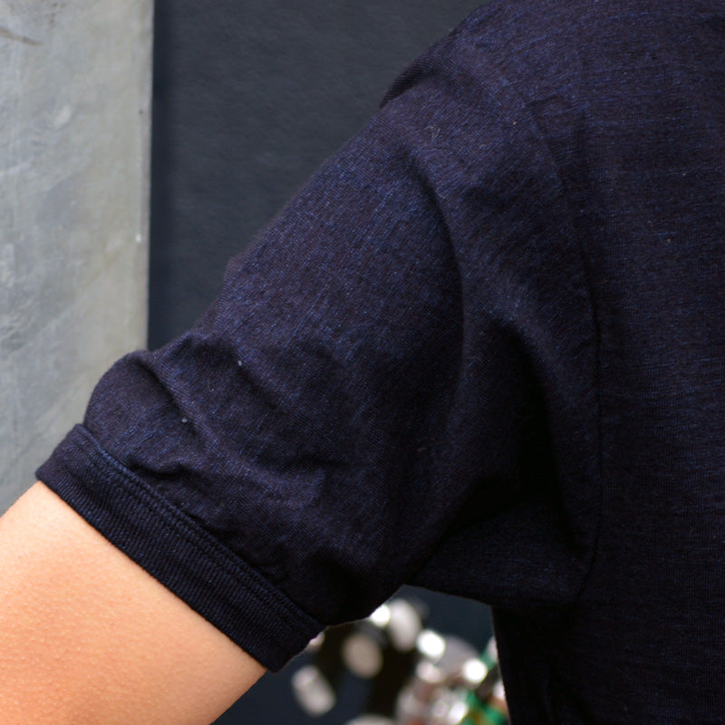 UES "652430" Indigo Crew Neck Pocket Tee