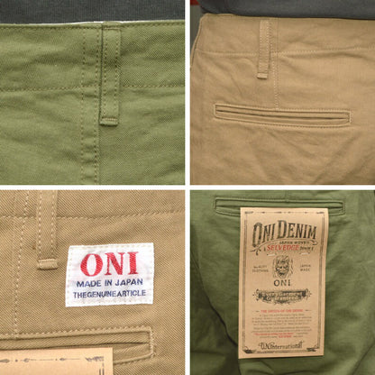 ONI DENIM "737-SVC-LOL" "737-SVC-KHB" 9.5oz Selvedge Chino Trousers