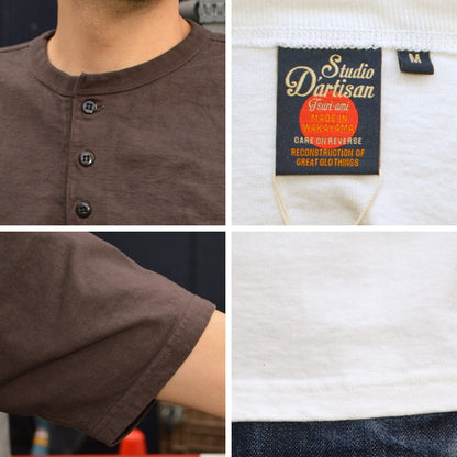 STUDIO D'ARTISAN "8213" Loopwheeled Henley Neck Pack T-Shirt