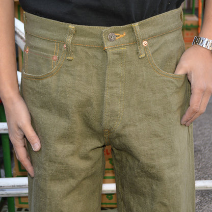 ONI DENIM "822-OLD18" 18oz Olive Denim Super Wide Tapered
