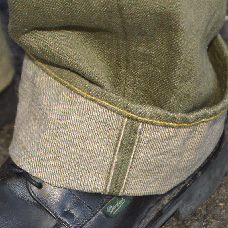 ONI DENIM "822-OLD18" 18oz Olive Denim Super Wide Tapered