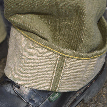 ONI DENIM "822-OLD18" 18oz Olive Denim Super Wide Tapered