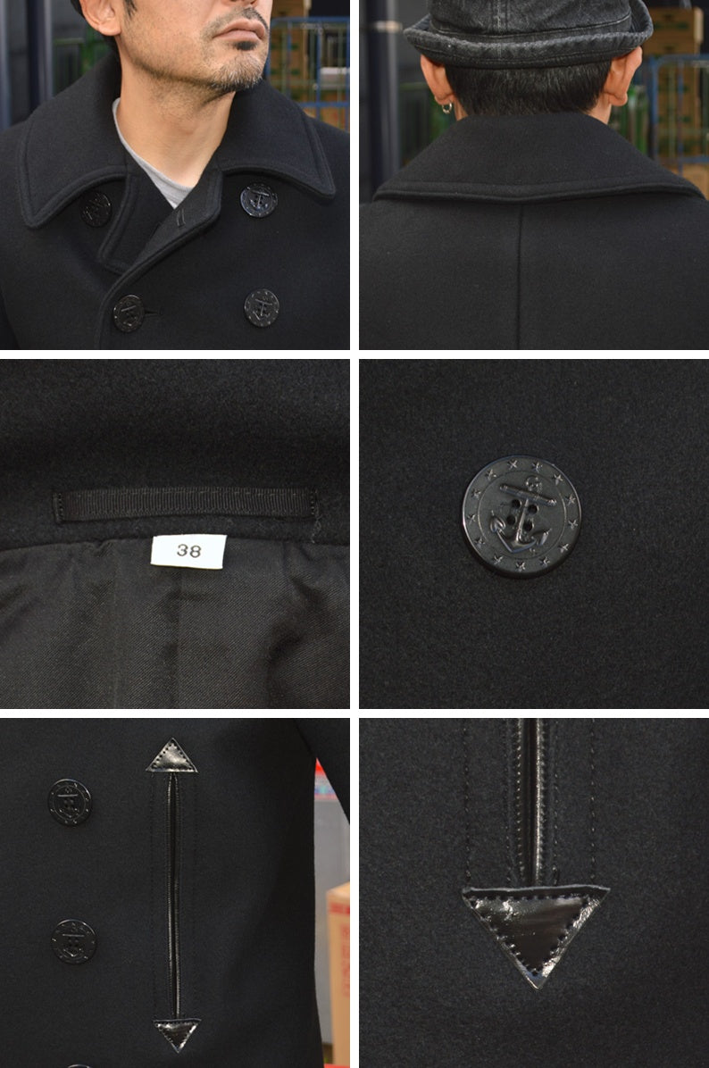 BUZZ RICKSON'S William Gibson Collection "BR12394" Type Black Pea Coat