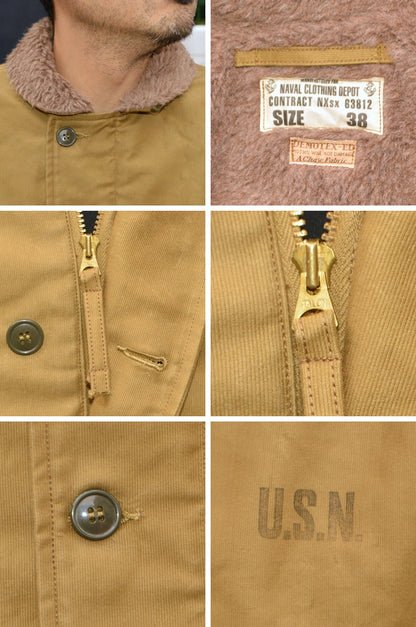 BUZZ RICKSON'S "BR15345" Type N-1 Khaki “NAVY DEPARTMENT DEMOTEX-ED”