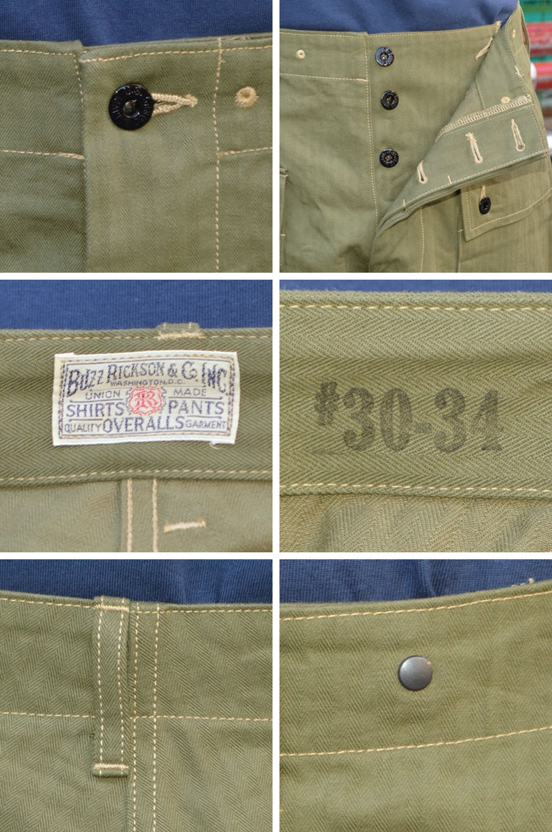 BUZZ RICKSON'S "BR42501" U.S.Marine Corps M-1944 Herringbone Pants