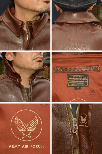BUZZ RICKSON'S "BR80686 " Type A-2 “BUZZ RICKSON CLOTHING CO. CONTRACT No.18091 GOAT SKIN”