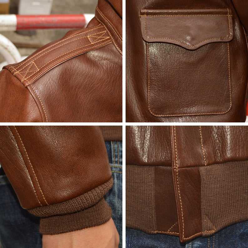 BUZZ RICKSON'S "BR80686 " Type A-2 “BUZZ RICKSON CLOTHING CO. CONTRACT No.18091 GOAT SKIN”