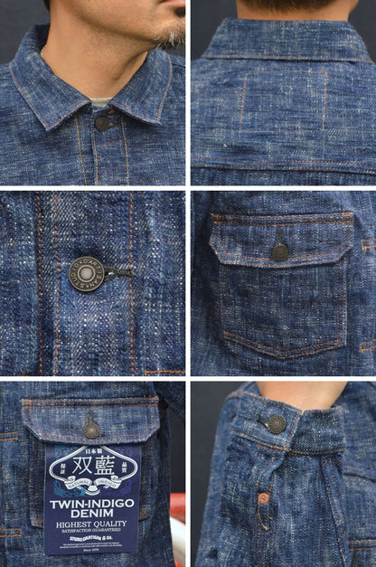 STUDIO D'ARTISAN "D4603" Dubble Indigo Denim Jacket