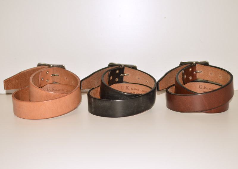 ART BROWN "EDB40014AB" 40mm Garrison Belt U.K. Saddle Leather