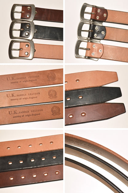 ART BROWN "EDB40014AB" 40mm Garrison Belt U.K. Saddle Leather
