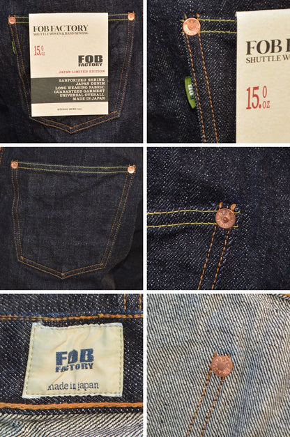 FOB FACTORY "F165-25" 14.75oz GARAGE DENIM 5P