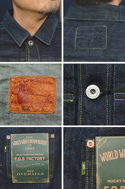 FOB FACTORY "F2460" 14oz WWII Denim Blouse