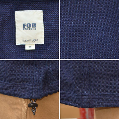 FOB FACTORY "F3493" INDIGO WAFFLE-T