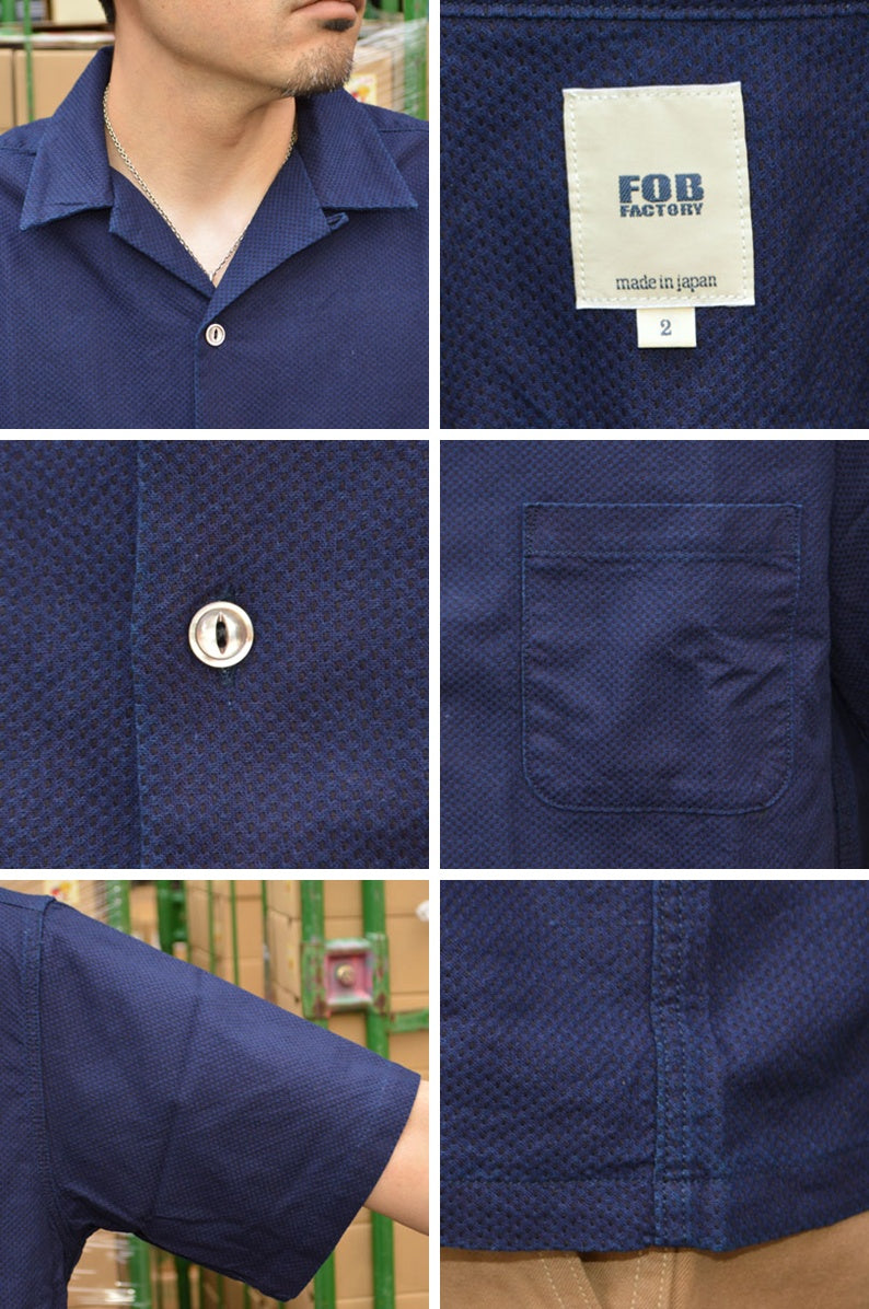FOB FACTORY､F3500､INDIGO HOLIDAY SHIRT