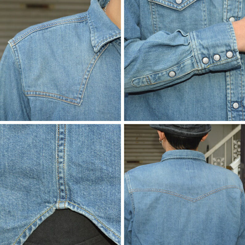 FOB FACTORY "F3506" DENIM WESTERN SHIRTS