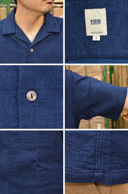 FOB FACTORY､F3508､INDIGO HOLIDAY SHIRT