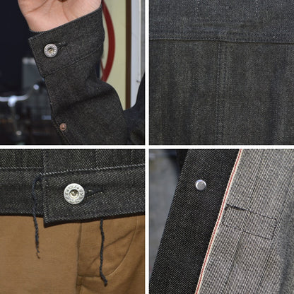 Ground-Alls SILVER STONE "G-S506-TBK Rigid" WW2 Model Black Denim Jacket