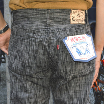 graphzero "GZ-15SLSTSK-BKGY" 15oz Skein dyeing(Kasezome) Slim Straight Jeans