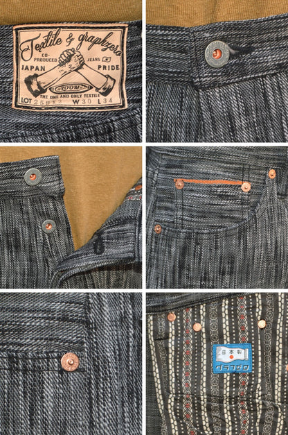 graphzero "GZ-15SLSTSK-BKGY" 15oz Skein dyeing(Kasezome) Slim Straight Jeans