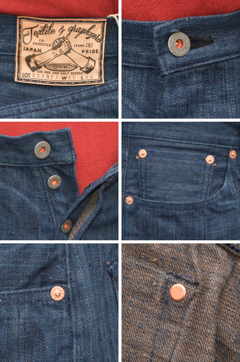 graphzero "GZ-NPST" 13oz Naturally dyed nep straight persimmon tannin