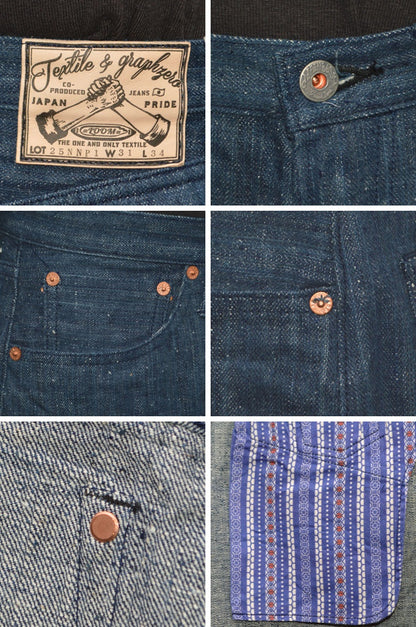 graphzero "GZ-NPST-AI" 13oz Naturally dyed nep straight Indigo