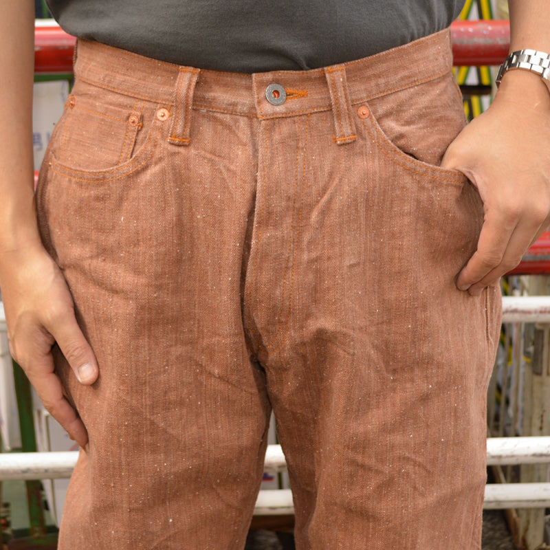 graphzero "GZ-NPST-KAKI" 13oz Naturally Dyed Nep Straight-Leg Jeans – Persimmon Tannin