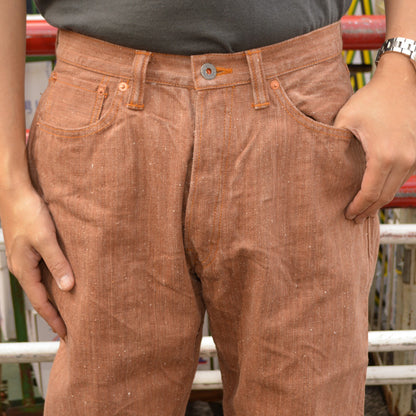 graphzero "GZ-NPST-KAKI" 13oz Naturally Dyed Nep Straight-Leg Jeans – Persimmon Tannin