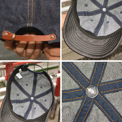 HIGHER ”HT25020C” Selvedge Denim × Leather Brim Cap