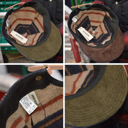 HIGHER ”HT25022” Denim×Blanket Lining Cap