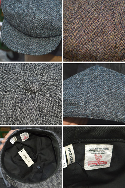 HIGHER ”HT25028” Harris Tweed Oatmeal Casquette