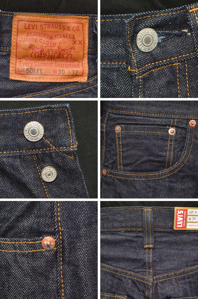 LEVI'S VINTAGE CLOTHING "47501-0025" 501XX 1947 Model 501 JEANS One Wash