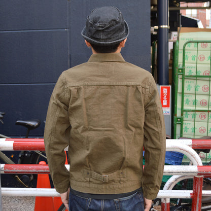 ONI DENIM "01507L-HOX" Type 1 Jacket 13oz Sultur dye Heavy Oxford "BrownKhaki / OliveBrown"
