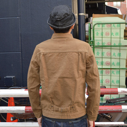ONI DENIM "01507L-HOX" Type 1 Jacket 13oz Sultur dye Heavy Oxford "BrownKhaki / OliveBrown"