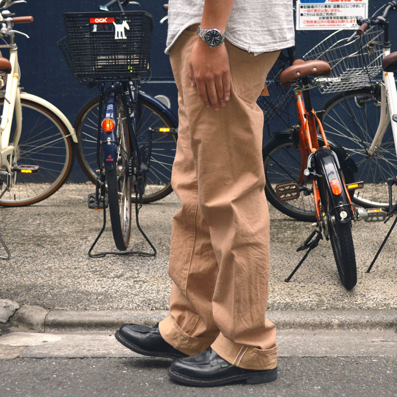 Black Friday!! 30%OFF!! ONI DENIM "022ZR-SCKB" 9.5oz Selvedge Chino khaki Beige denim Relax Straight