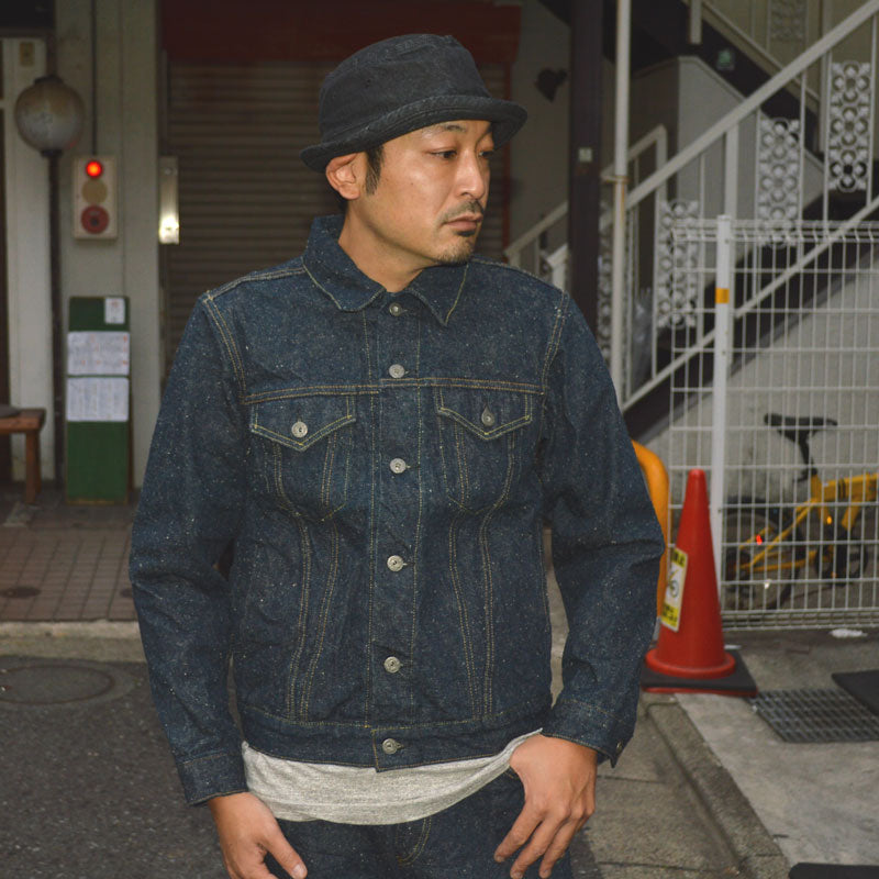 ONI DENIM "02527P-CCD-Kabuki" 15oz Crushed Concrete Denim kabuki Selvedge Type3 Jacket