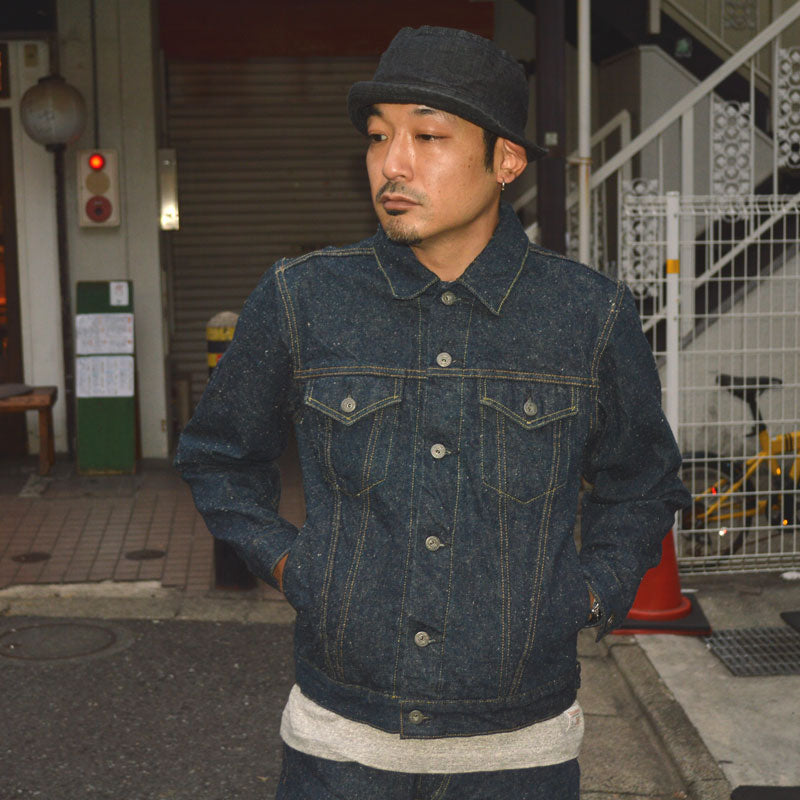 ONI DENIM "02527P-CCD-Kabuki" 15oz Crushed Concrete Denim kabuki Selvedge Type3 Jacket