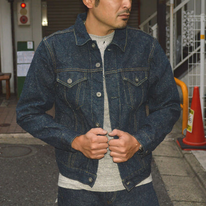 ONI DENIM "02527P-CCD-Kabuki" 15oz Crushed Concrete Denim kabuki Selvedge Type3 Jacket