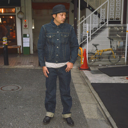 ONI DENIM "02527P-CCD-Kabuki" 15oz Crushed Concrete Denim kabuki Selvedge Type3 Jacket