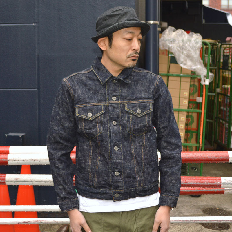 ONI DENIM "02527P-ONI Kasuri" 17oz ONI Kasuri Denim Warm Pocket Type3 Jacket