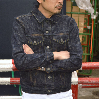 ONI DENIM "02527P-ONI Kasuri" 17oz ONI Kasuri Denim Warm Pocket Type3 Jacket