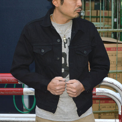 ONI DENIM "02527P-ZR-BKBK" 0oz Oni Secret Black Denim Type3 Jacket