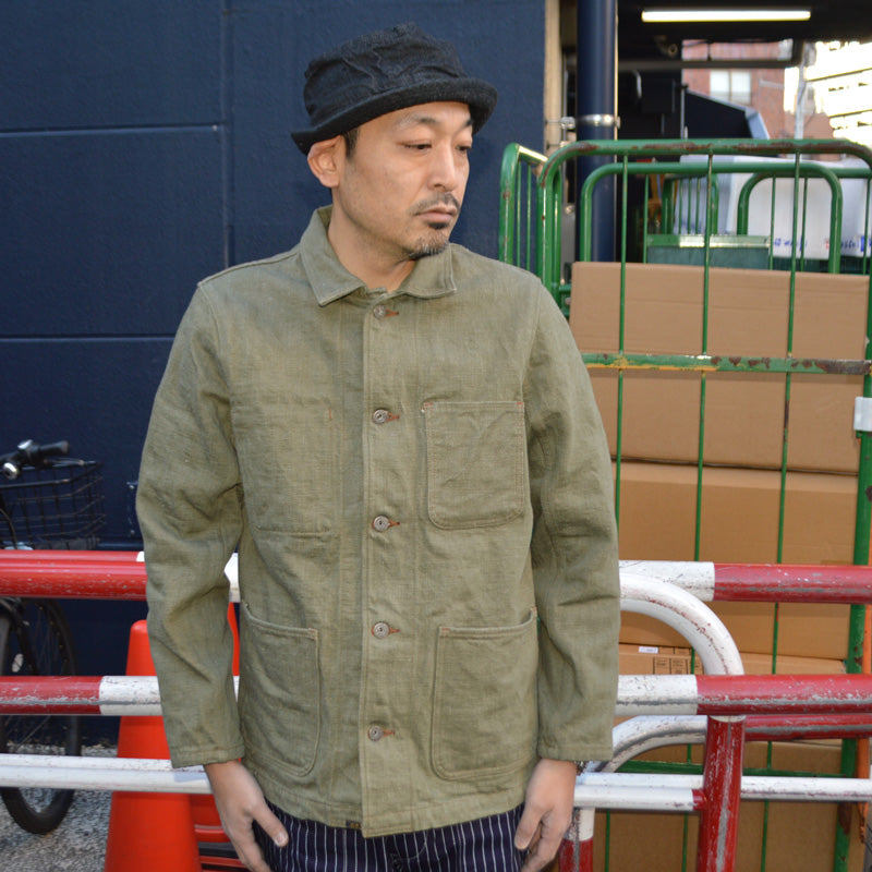 ONI DENIM "03502-OLD18" 18oz Olive Denim Coveralls