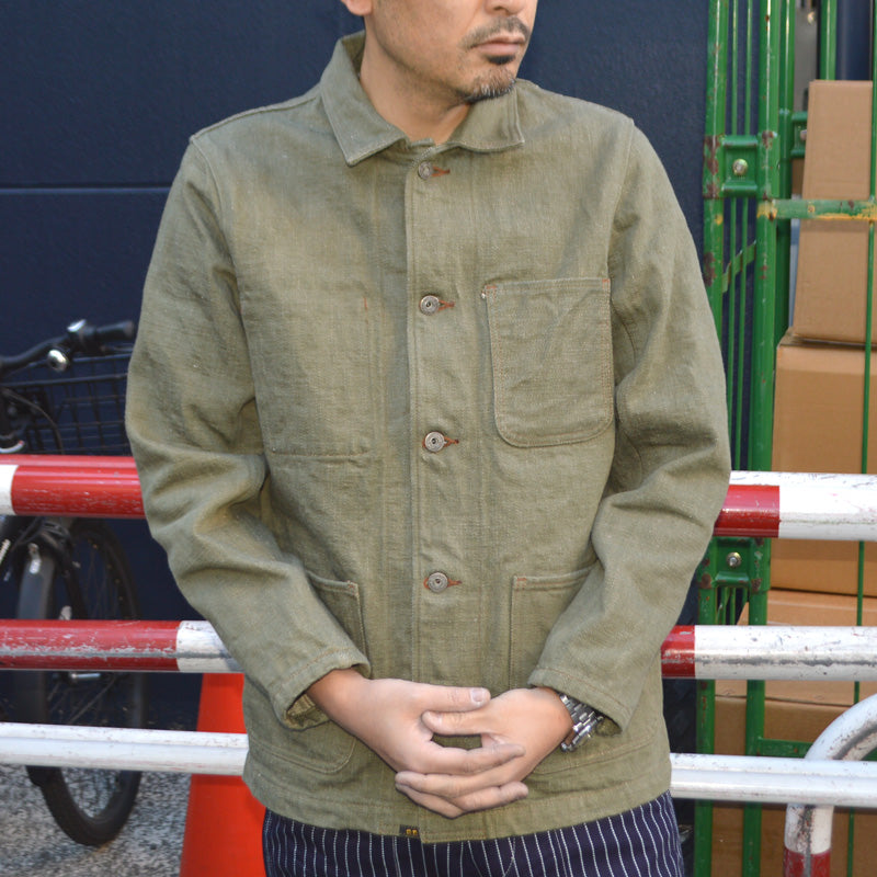 ONI DENIM "03502-OLD18" 18oz Olive Denim Coveralls