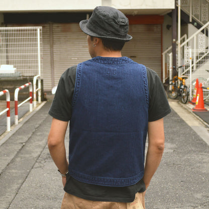 ONI DENIM "05100-3×3IDT" Indigo Twill Bio Wash Vest