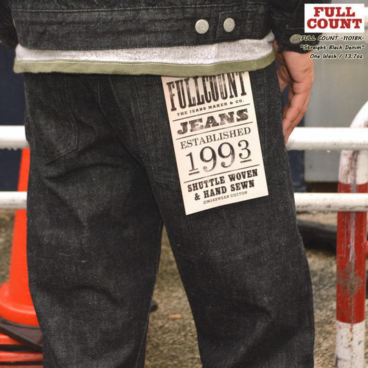 FULL COUNT "1101BK" Straight Black Denim