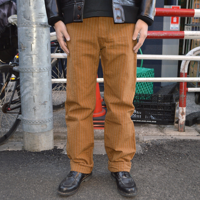 GREENEBAUM OVERALLS (WAREHOUSE) "1229" 1900 4POCKET HEAVY LEATHER BOUND OVERALL (DUCK STRIPE)