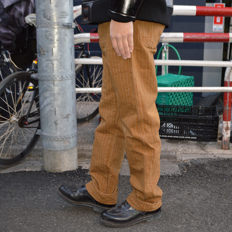 GREENEBAUM OVERALLS (WAREHOUSE) "1229" 1900 4POCKET HEAVY LEATHER BOUND OVERALL (DUCK STRIPE)