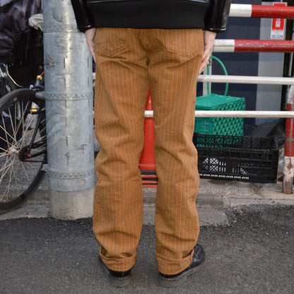 GREENEBAUM OVERALLS (WAREHOUSE) "1229" 1900 4POCKET HEAVY LEATHER BOUND OVERALL (DUCK STRIPE)